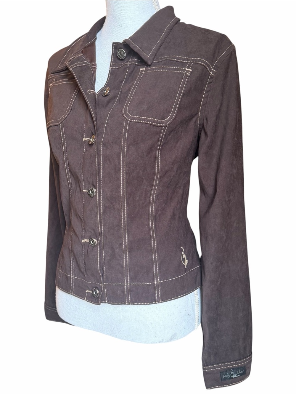 Y2K Vintage Baby Phat Embroidered Faux Suede Jacket
